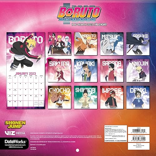 Miniatura 2 de Calendario Boruto Naruto 2023 calendario de pared de Boruto Naruto 2023 con más de 100 calcomanías de calendario regalos de anime japonés