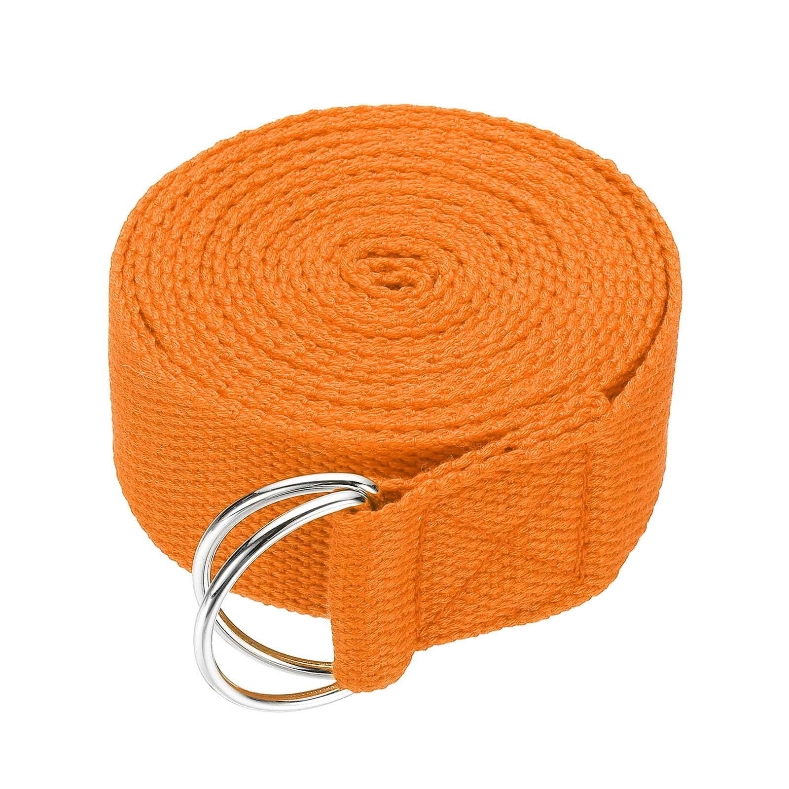YELARXI Yoga Strap for Stretching, Athletic Stretch Band 10.5ft & Orange with Adjustable Metal D Ring Buckle Yoga Bands - Fitting for (Pilates/Physical Fitness/Gym Workout Dance)