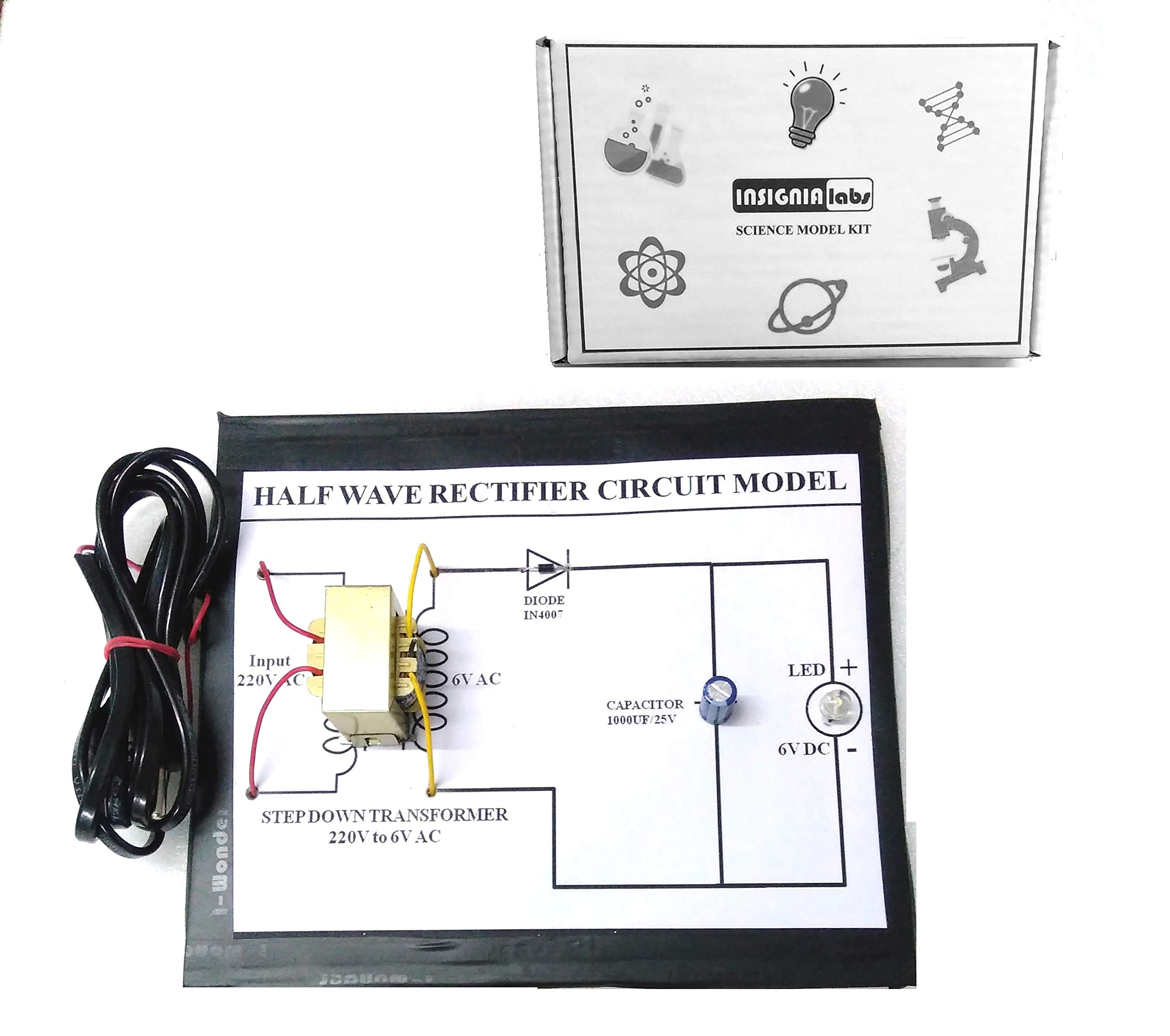 INSIGNIA LABS - AC Half Wave Rectifier Circuit Control Model Kit | School Science Model Kit
