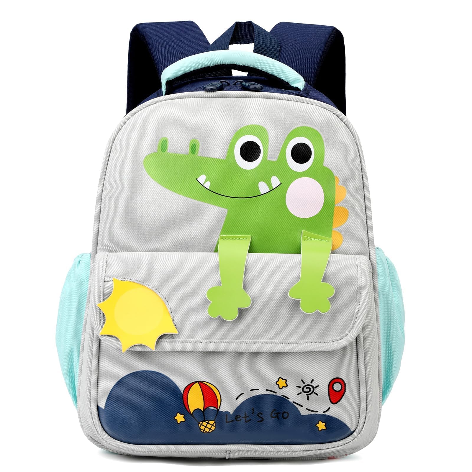 PROTAURI Sac a Dos Enfants pour Garçon 2-6 Ans, Sac a Dos Maternelle avec Sangle de Poitrine, Confortable, Hydrofuge, Cartable Maternelle Respirant et Léger, Bleu