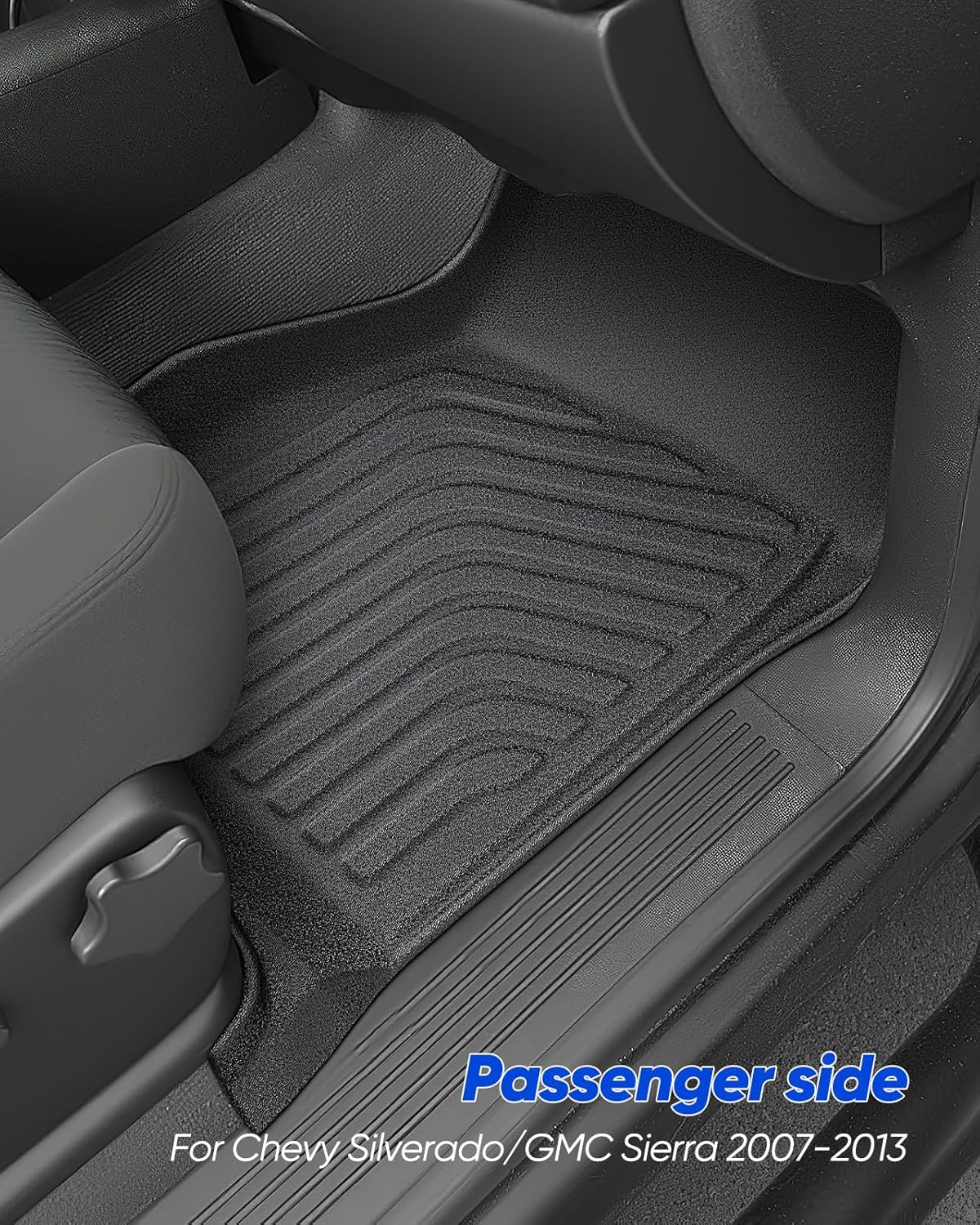 for Chevy Silverado & for GMC Sierra 1500 Floor Mats 2007-2013 (Only for Extended Cab); for GMC Sierra 2500/3500 2007-2014; All Weather Waterproof TPE Floor Mats for Chevy Silverado Accessories - Image 8