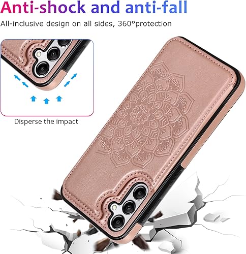 Miniatura 5 de Asuwish Funda de teléfono para Samsung Galaxy A54 5G con protector de pantalla de vidrio templado y cubierta de cartera de cuero con tapa para