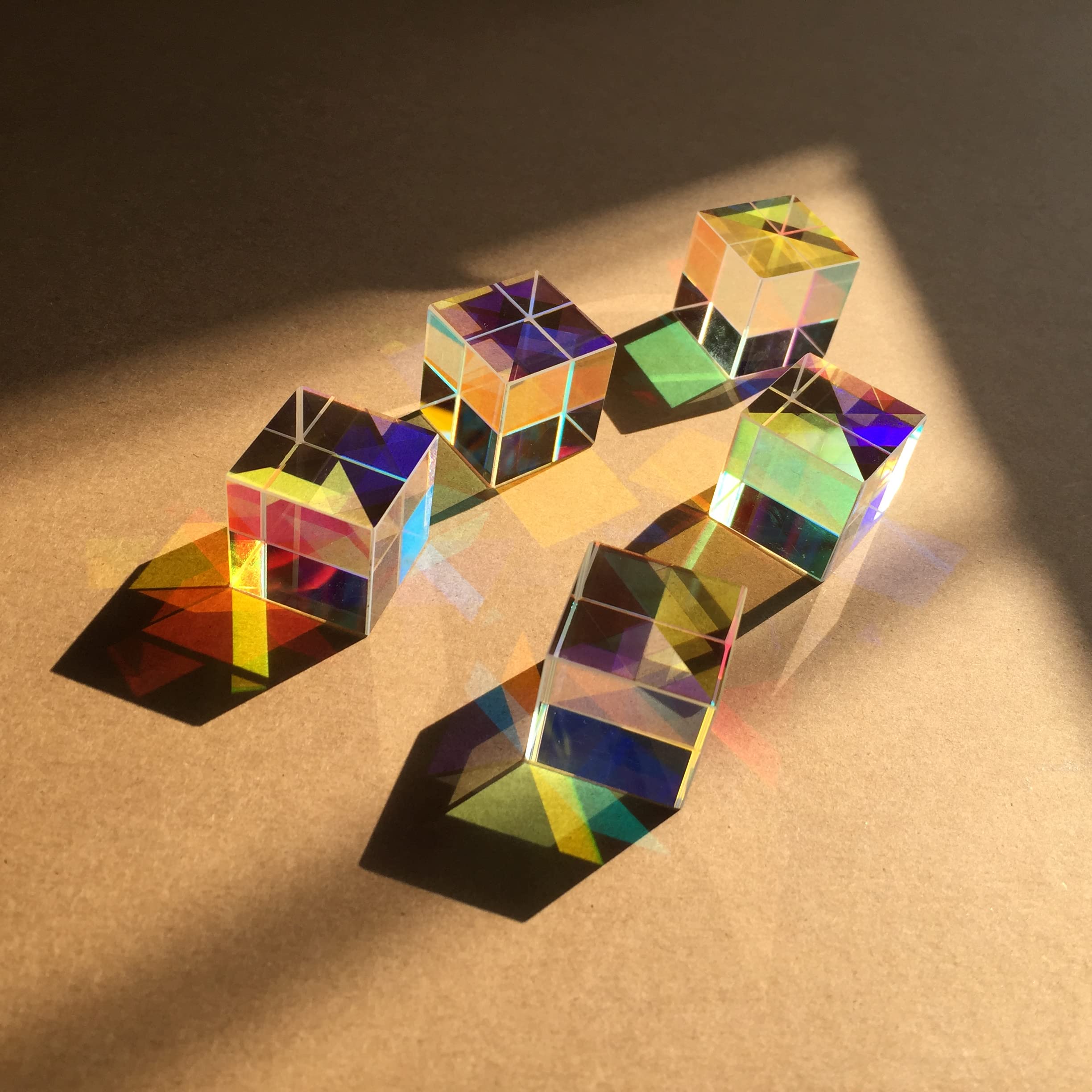 Walfront Cubo Prisma 23 * 23 * 23mm Prisma in Vetro Ottcia per La Luce Insegnamento della Fisica Arcobaleno Colori e Fotografia