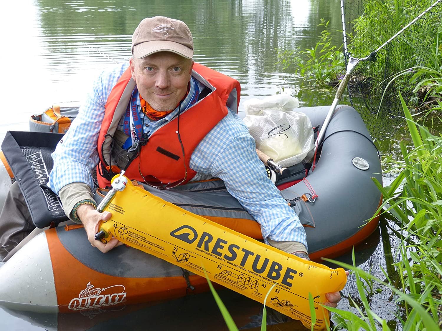 Restube Active Schwimmboje für Erwachsene und Kinder - Rettungsboje für Schwimmer in offenen Gewässern - Schwimmboje Aufblasbar mit Trillerpfeife