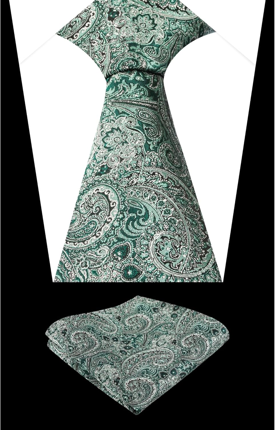 Alizeal Mens 2pcs Paisley 3.15'' Tie Set with Hanky Casual Floral Necktie Set - Image 4
