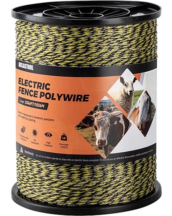 Electric Fence Wire, 3366ft 1026m, Upgraded 9 Stainless Steel Strands for Reliable Conductivity and Rust Resistance, UV Resistant