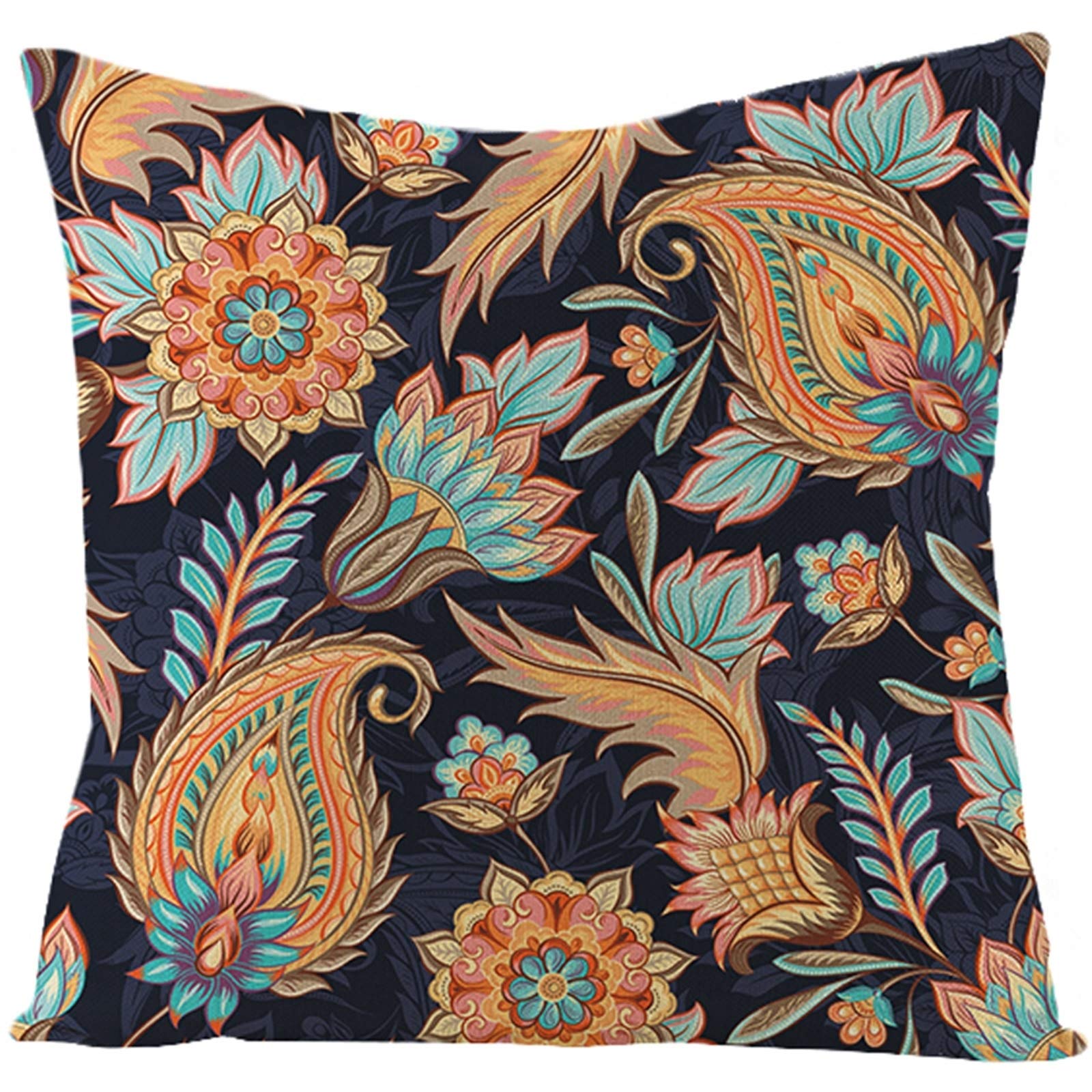 Ehomery Style 16 Pillow Cover Waterproof Outdoor Patio Cushion Covers Floral Pattern Silk Throw Pillow Covers Couch Large Square Throw Pillows Light Brown Grey 18X18 Inches