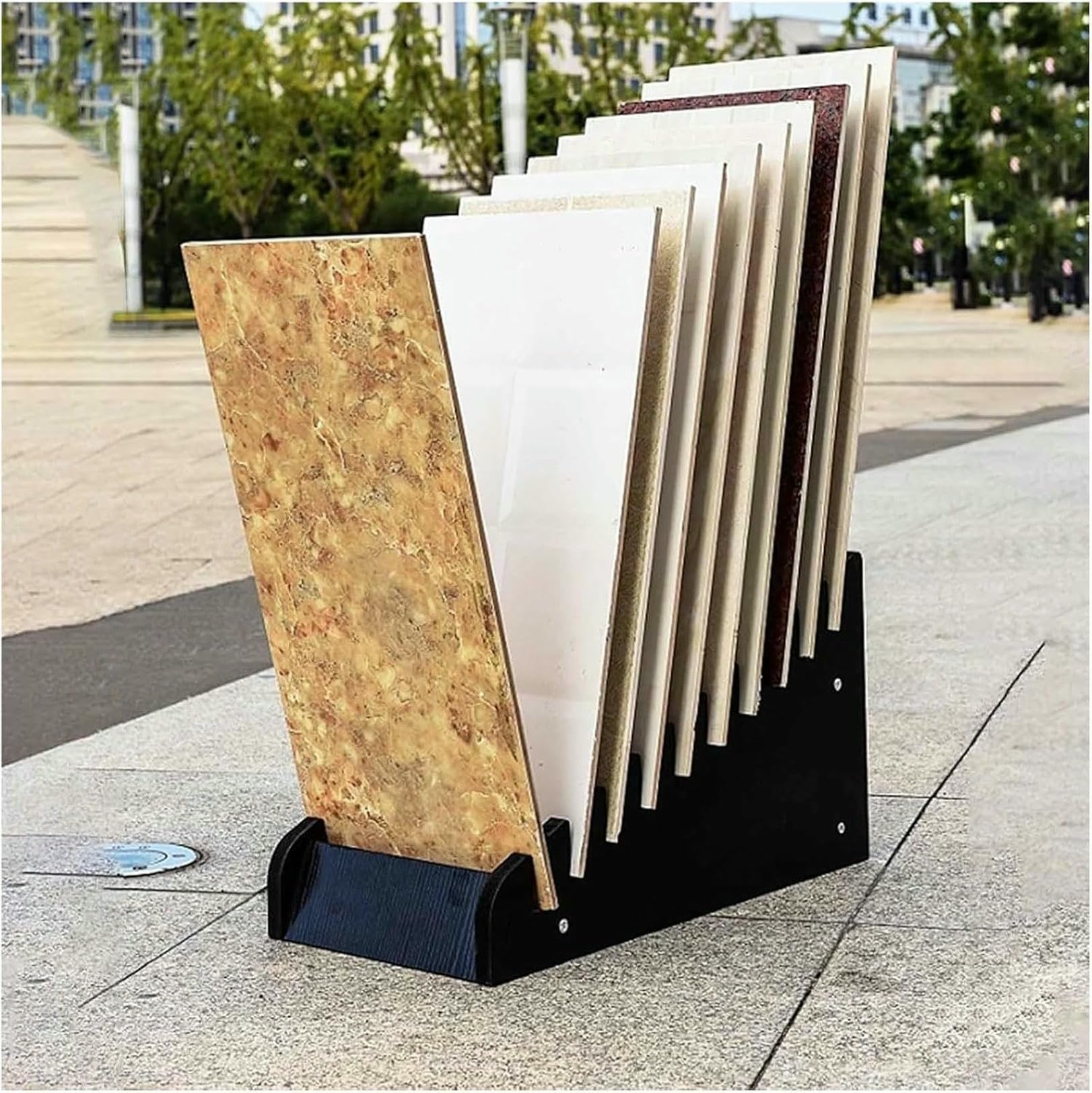 Support multifonctionnel pour assiettes en bois et marbre haut de gamme