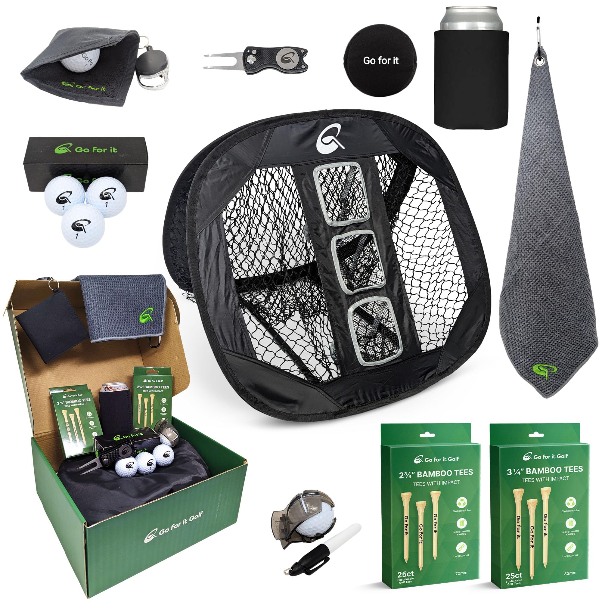 Go For It GolfGift Box - Ultimate Golf Kit Essentials for Men & Women, Premium Golfing Accessories, Golfer Training Tools & Gear