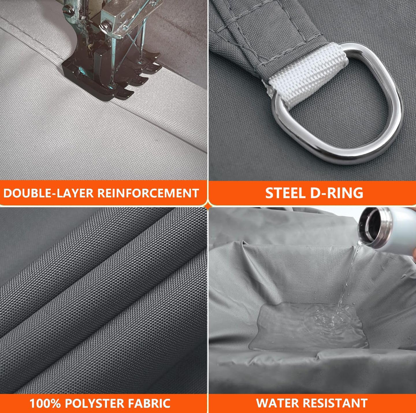 Voiles Ombrages Imperméable Rectangulaire Bâche dombrages,Voiles Solaire,Pare Soleil Jardin Balcon,Toiles Ombrages 98% UV Protection pour Patio Terrasse Extérieur avec Anneau en D et Cordons 3x4M