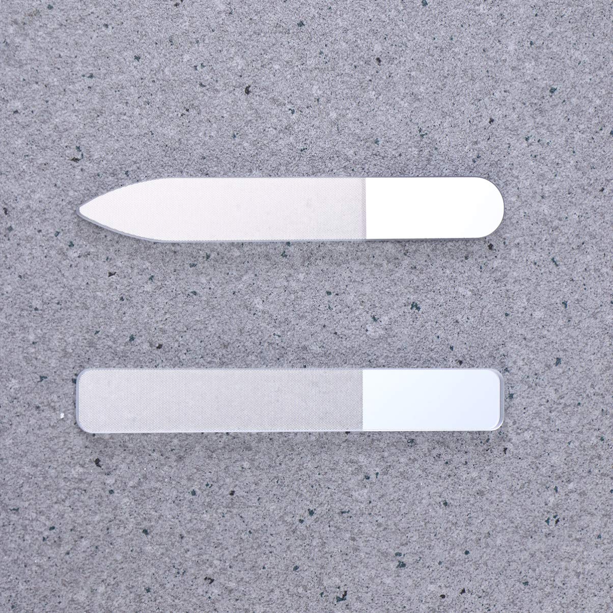 minkissy 6pezzi Cristallo Unghie Professionale Doppia Faccia Strumento Per Manicure Art Con Design Compatto e Custodie Portatili Per Unghie Lisce e Eleganti