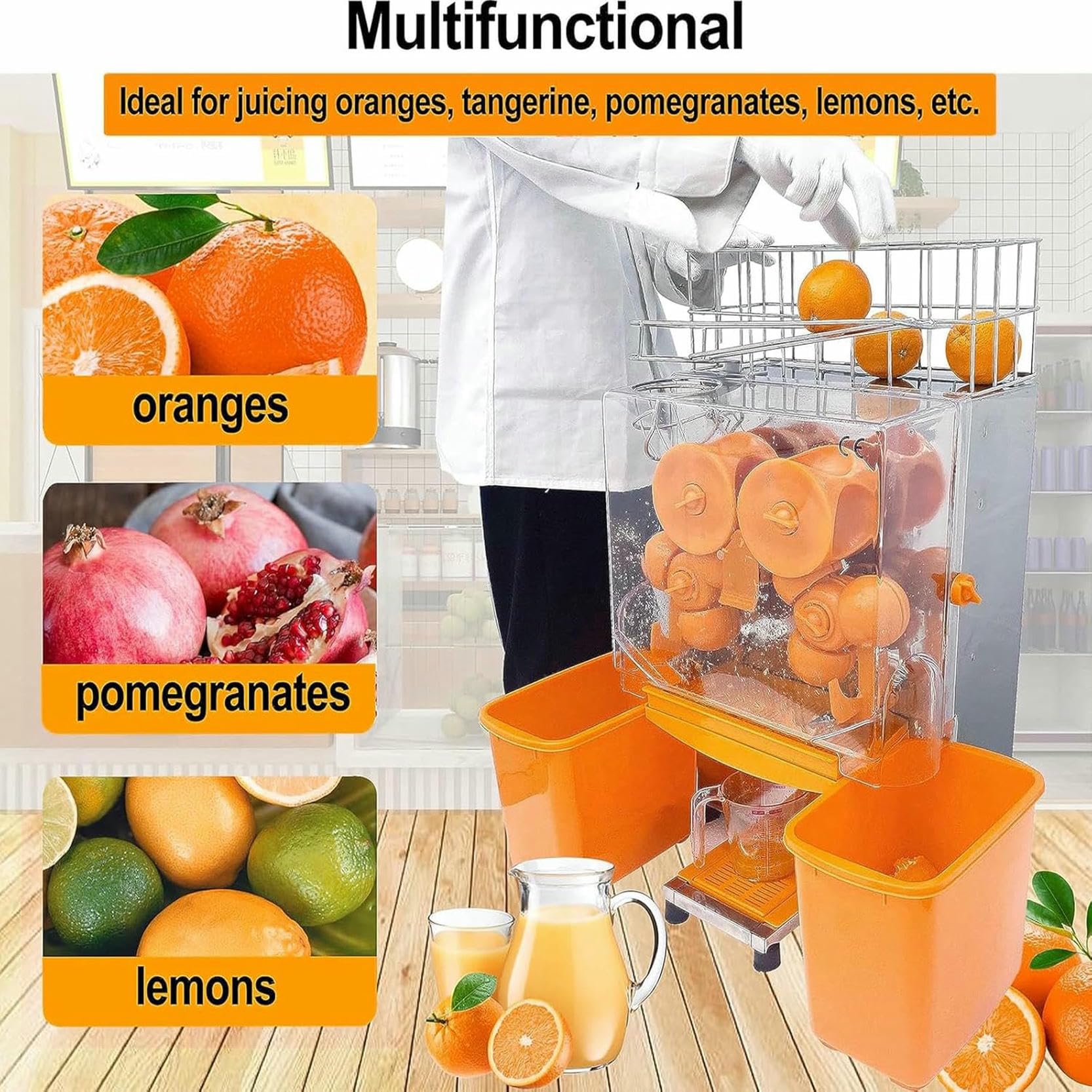 Exprimidor eléctrico de cítricos, máquina automática Comercial, 20 Naranjas/min, exprimidor eléctrico de Naranjas, exprimidor Industrial para Zumo de limón.