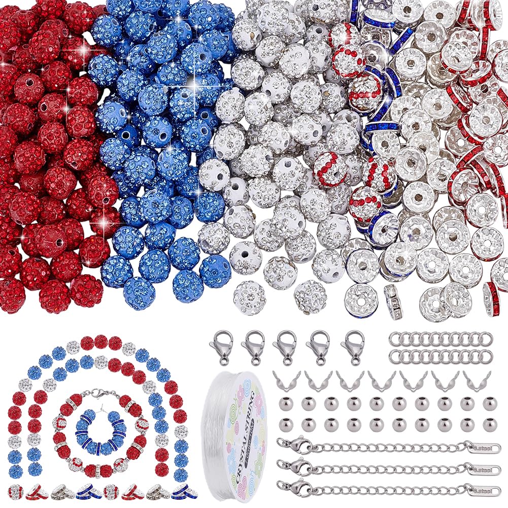 Perles rondes argile polymère kit fabrication bijoux loisirs créatifs 347pcs