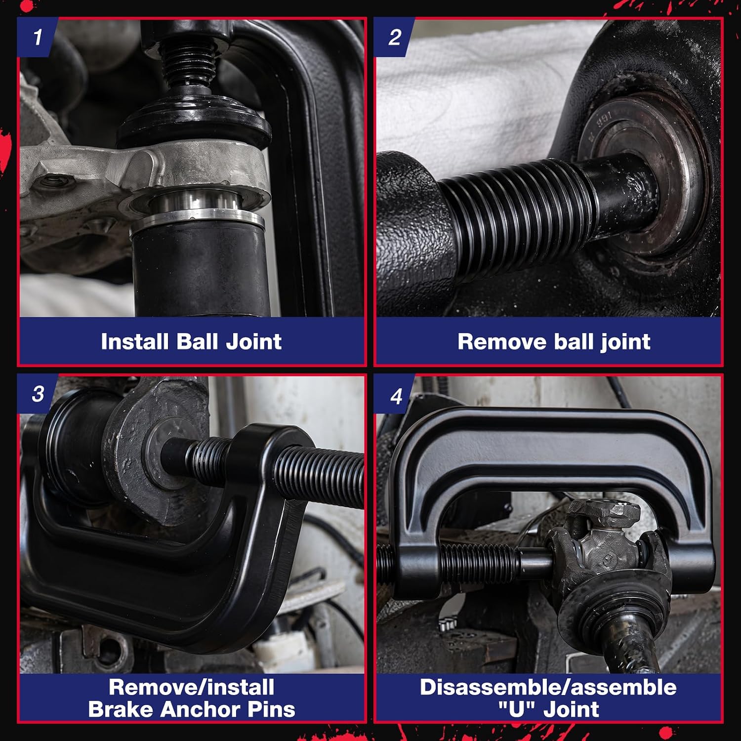 KSP Adjustable Ball Joint Press Kits, Heavy Duty Ball Joint Removal Tool