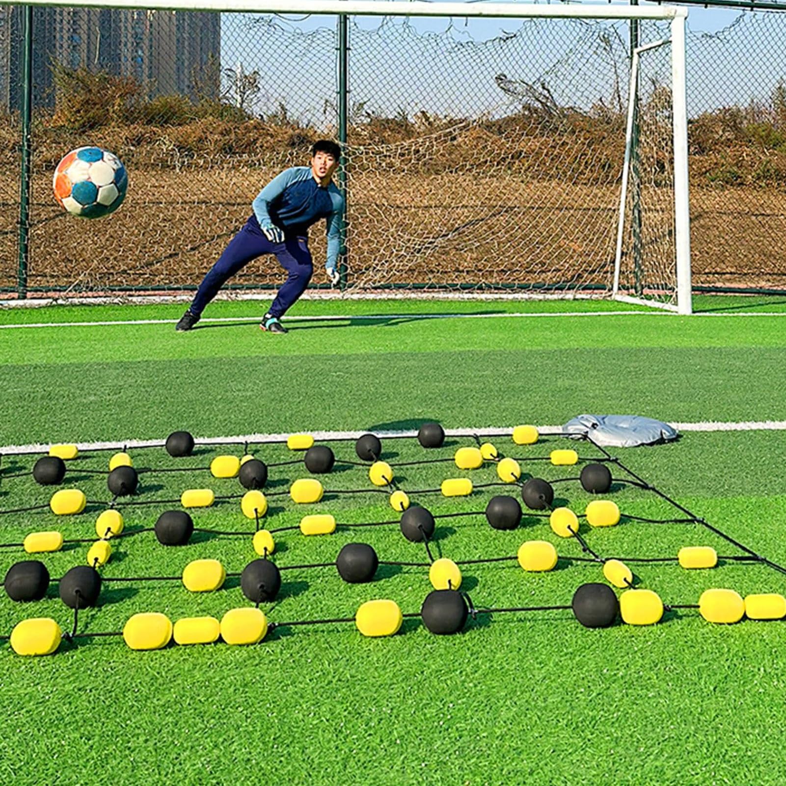Deflector de pelota de matriz de piso para mejorar reflejos de portero con desvio impredecible