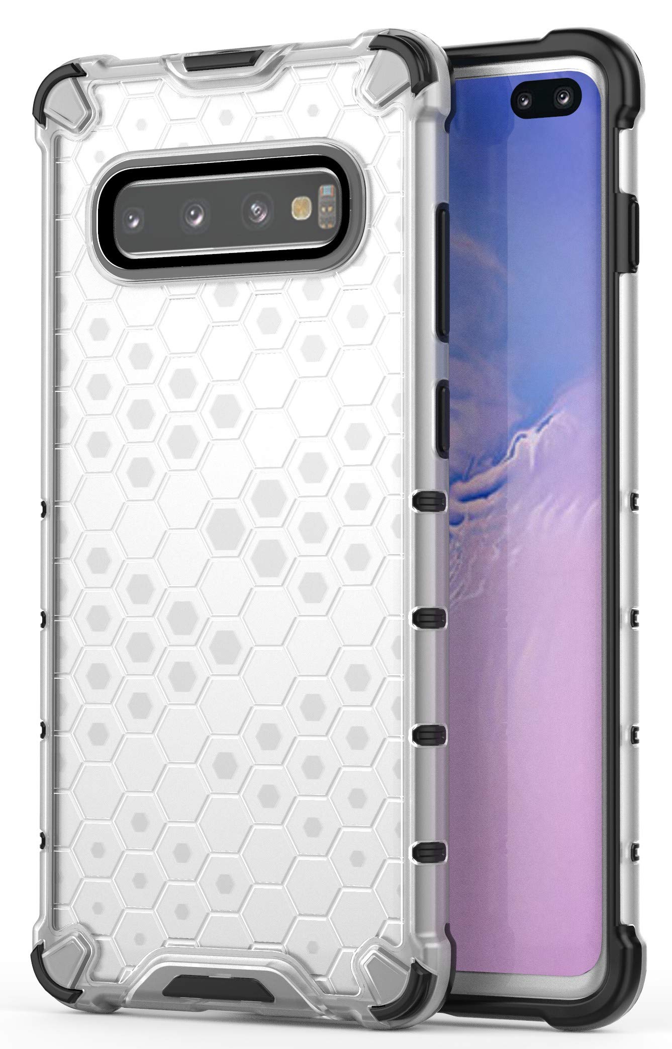 Back Case Cover for Samsung Galaxy S10 Plus Shockproof Rugged Armor Back Case Back Cover - Transparent
