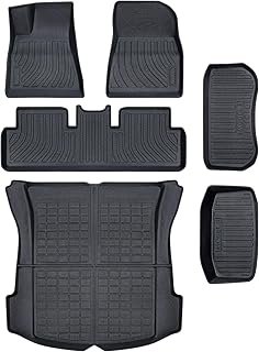 TAPTES Tesla Model 3 Floor Mats 2023 2022 2021 Tesla Model 3 All Weather Floor Mats 2021-2023, 6 Piece Tesla Model 3 Front Trunk Mat Rear Cargo Liner 2023 2022 2021 Model 3 Accessories