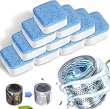 VMITRA Pack of 10 Washing Machine Tub Cleaning Tablets Deep Clean Removes All Dust and Dirt Tabs for Clearing Front Loader & Top Load Washer Stain Remover Safe Solid Cleaning Powders