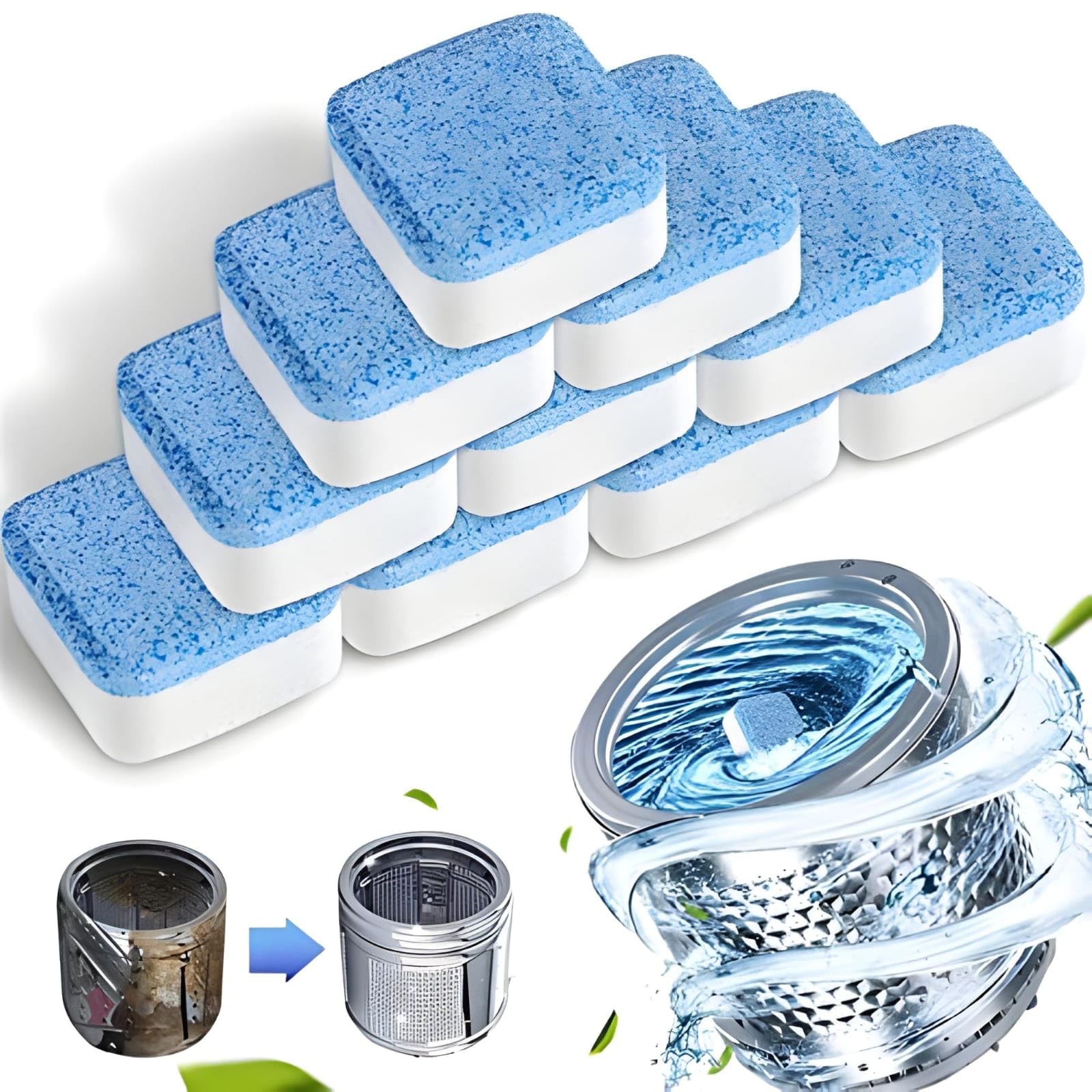 VMITRA Washing Machine Cleaner Tablet For He Front Loader & Top Load Washer | Stain Remover Of Washing Machine Descaler Powder (Washing Machine Cleaner Tablets - 10 Pack) (B0CPCM5PJ8) Amazon Price History, Amazon Price Tracker