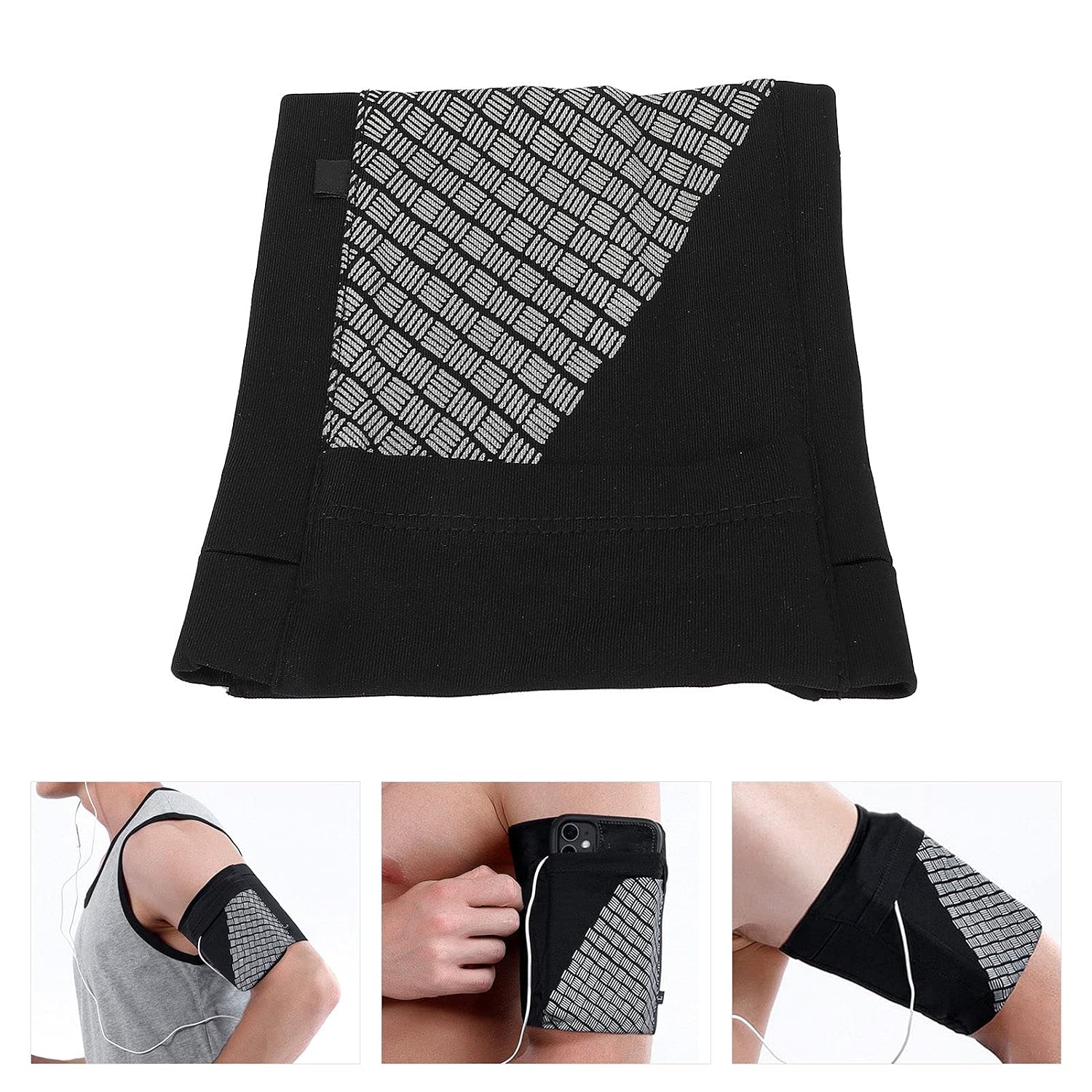 Sports Cell Phone Armband Holder Strap - Ultra-Light Run Arm Band with Reflective Design, Anti-Slip Fit, Perfect for Running, Hiking, Dog Walking - Compatible with Arm Circumference 19-26cm