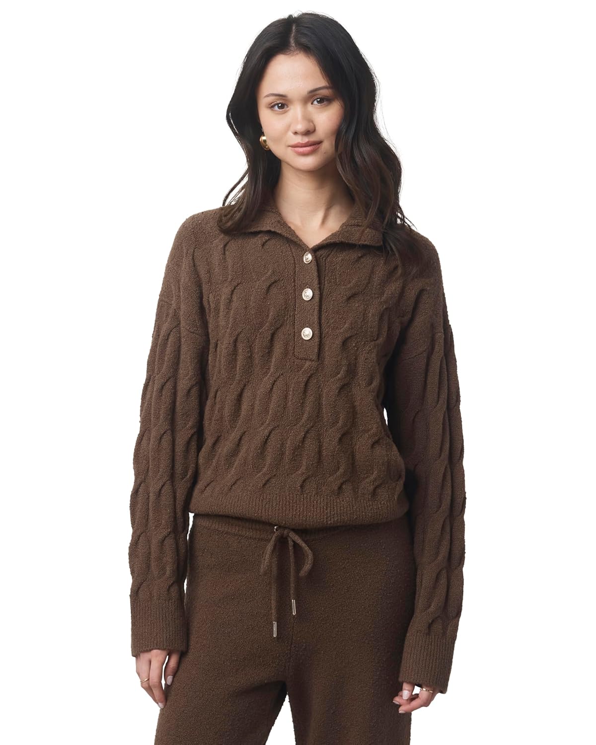 Splendid Womens x Cella Jane Half Placket Sweater