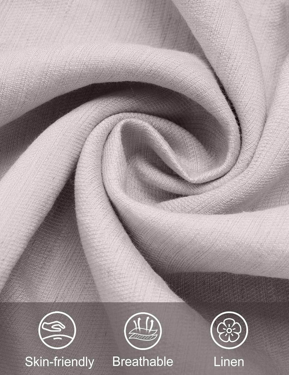 COOFANDY Linen Shirts for Men Short Sleeve Button Down Shirt Casual Beach Summer Vacation Shirt with Pocket - Image 6