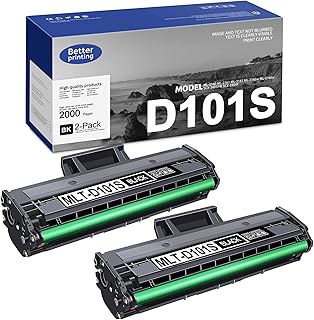 D101S MLT-D101S Black Toner Cartridge - Replacement for Samsung SCX-3405W Toner ML-2160 ML-2161 ML-2165 ML-2165w ML-2166w SCX-3400 SCX-3400F SCX-3400FW SCX-3405 SCX-3405FW SCX-3405F Printer, 2 Pack