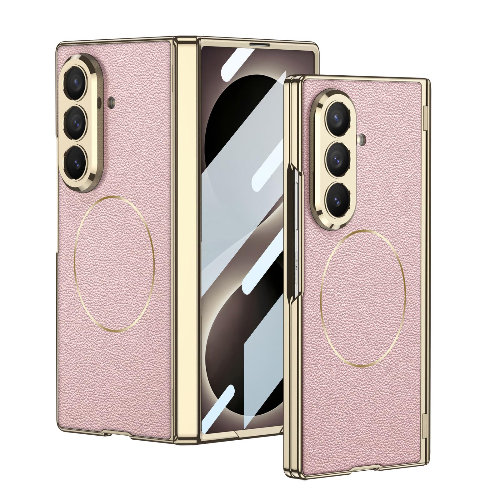 Custodia magnetica per Samsung Galaxy Z Fold 8 Ultra, copertura lente in pelle di lusso