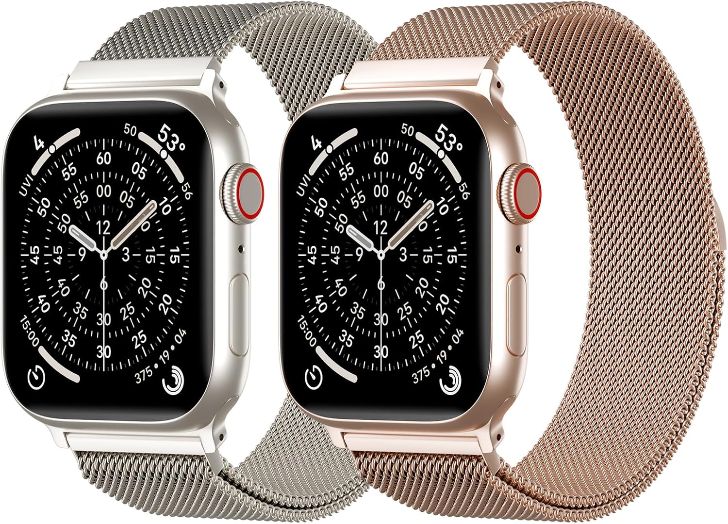 2 Pack Milanese Loop Bands Compatible with Apple Watch 38mm 40mm 41mm 42mm 44mm 45mm 46mm 49mm, Stainless Steel Magnetic Mesh Strap for iWatch Series 11/10/9/8/7/6/5/4/3/2/1 SE Ultra Women Men