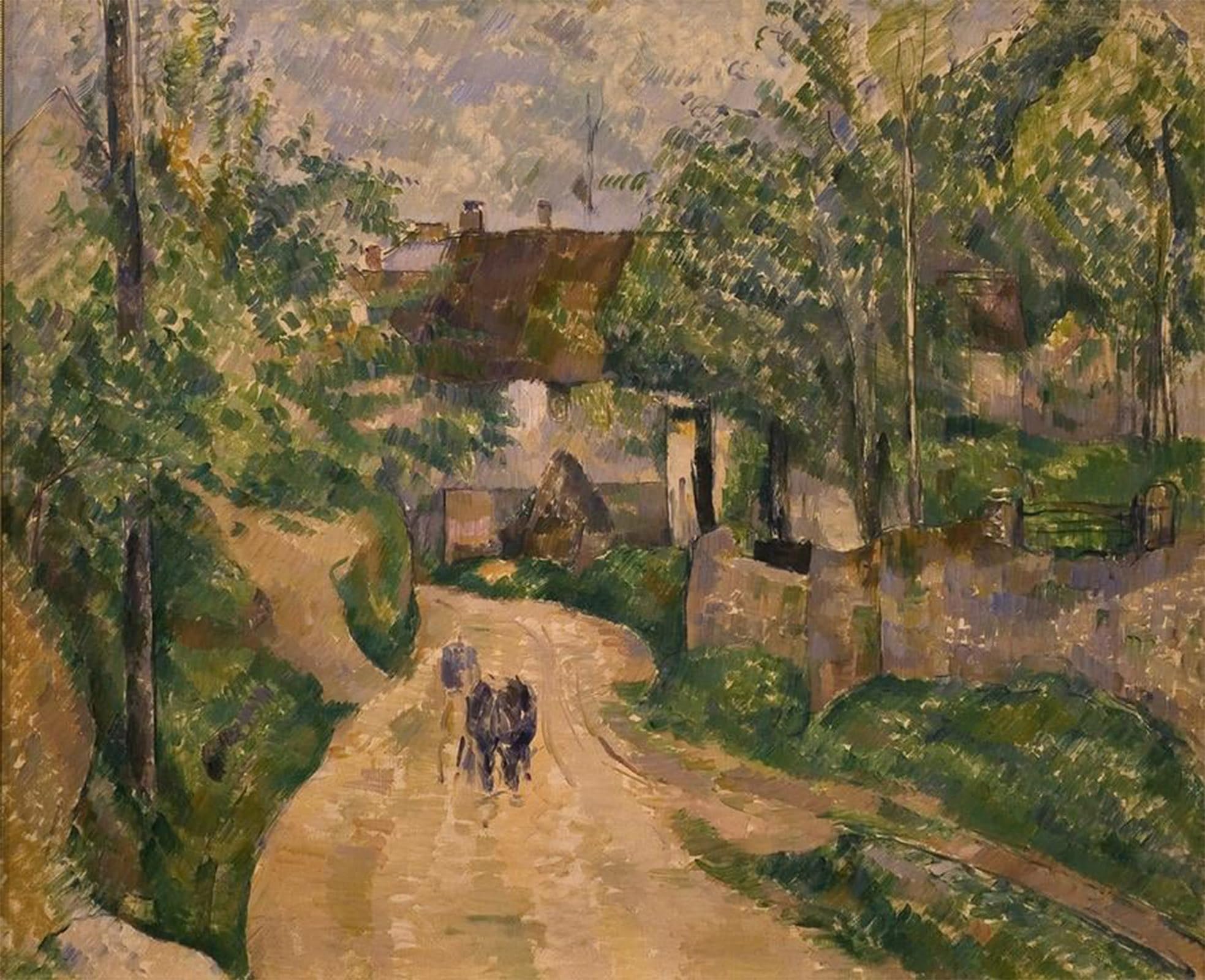 ARTXLXXBN Famous Painting Art Wall Decor Abstract Art Picture P.cézanne Wegbiegung in Auvers-sur-oise by Paul Cézanne Animal Pictures for Home Decor 60x90cm