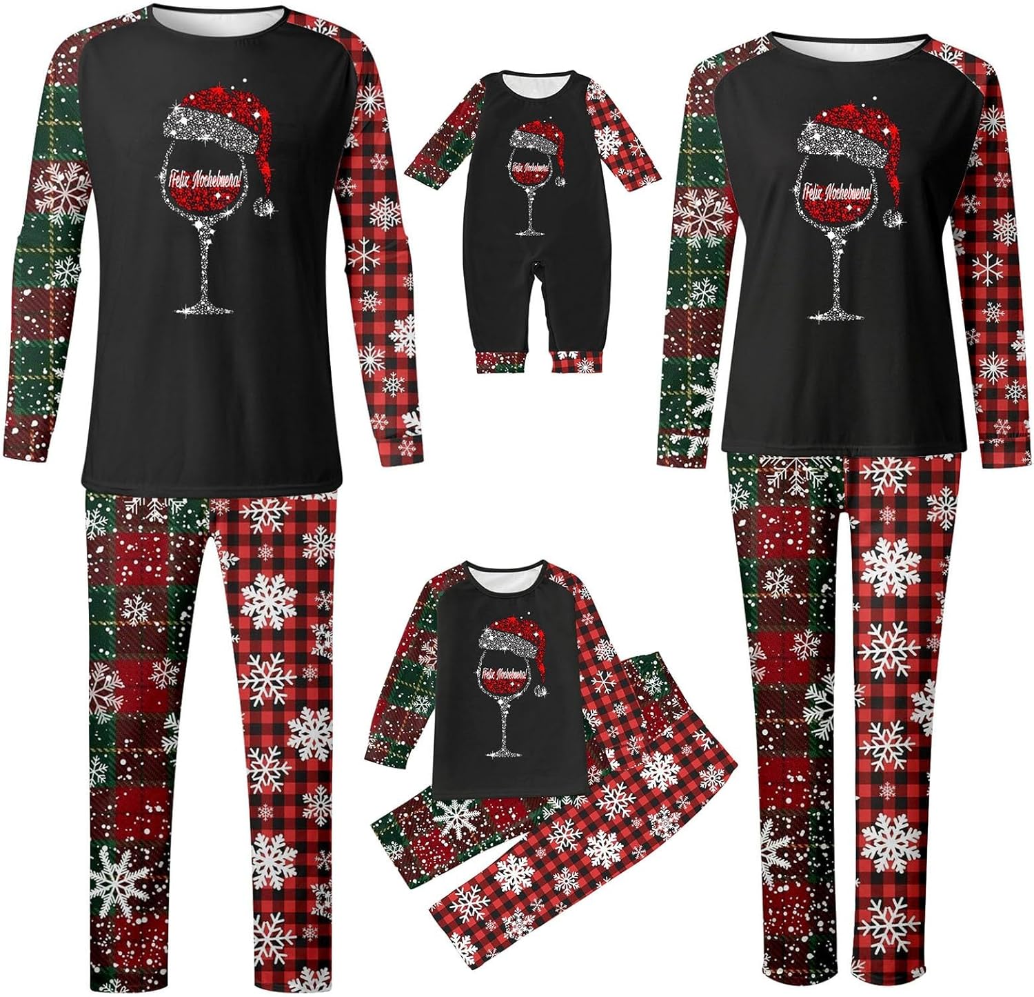 Weihnachtspyjama Set, Christmas Pyjama Langarm Damen/Herren/Junge ...