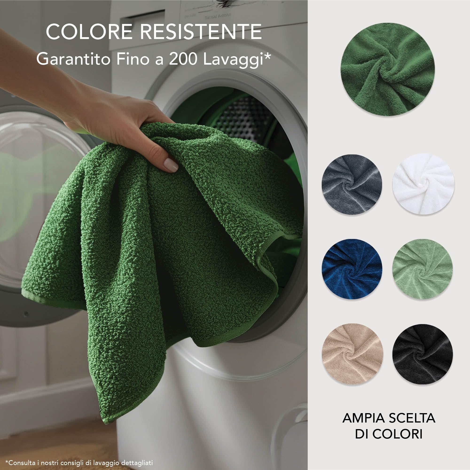 Ôhm Set Asciugamani 8 Pezzi Cotone Verde Abete | Set bagno 8 pezzi 100% cotone 500 g/m², asciugamani coordinati, morbidi e assorbenti, certificato Oeko-Tex