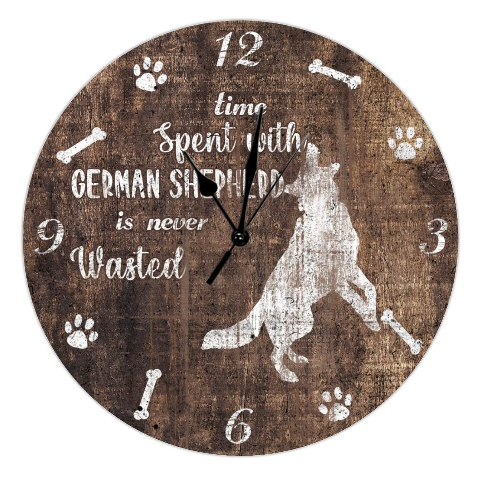 Horloge bois de 38 cm silencieuse pour cuisine et grand salon moderne