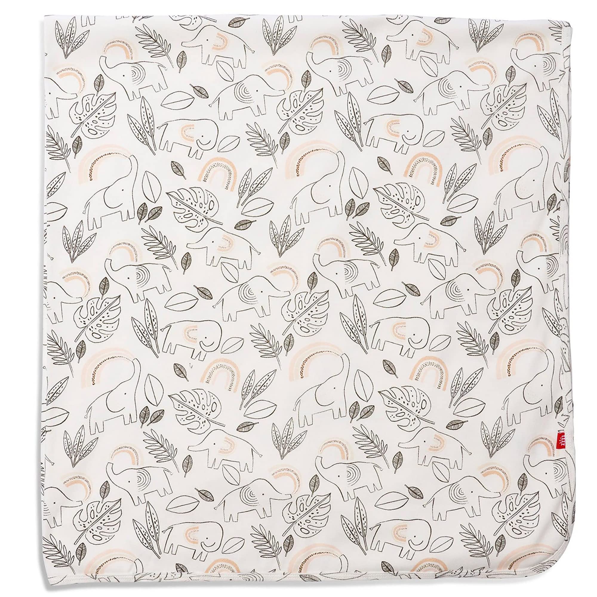 Magnetic MeNewborn Baby Swaddle Blanket for Boys or Girls 100% Organic Cotton Ellie Go Lucky Cream