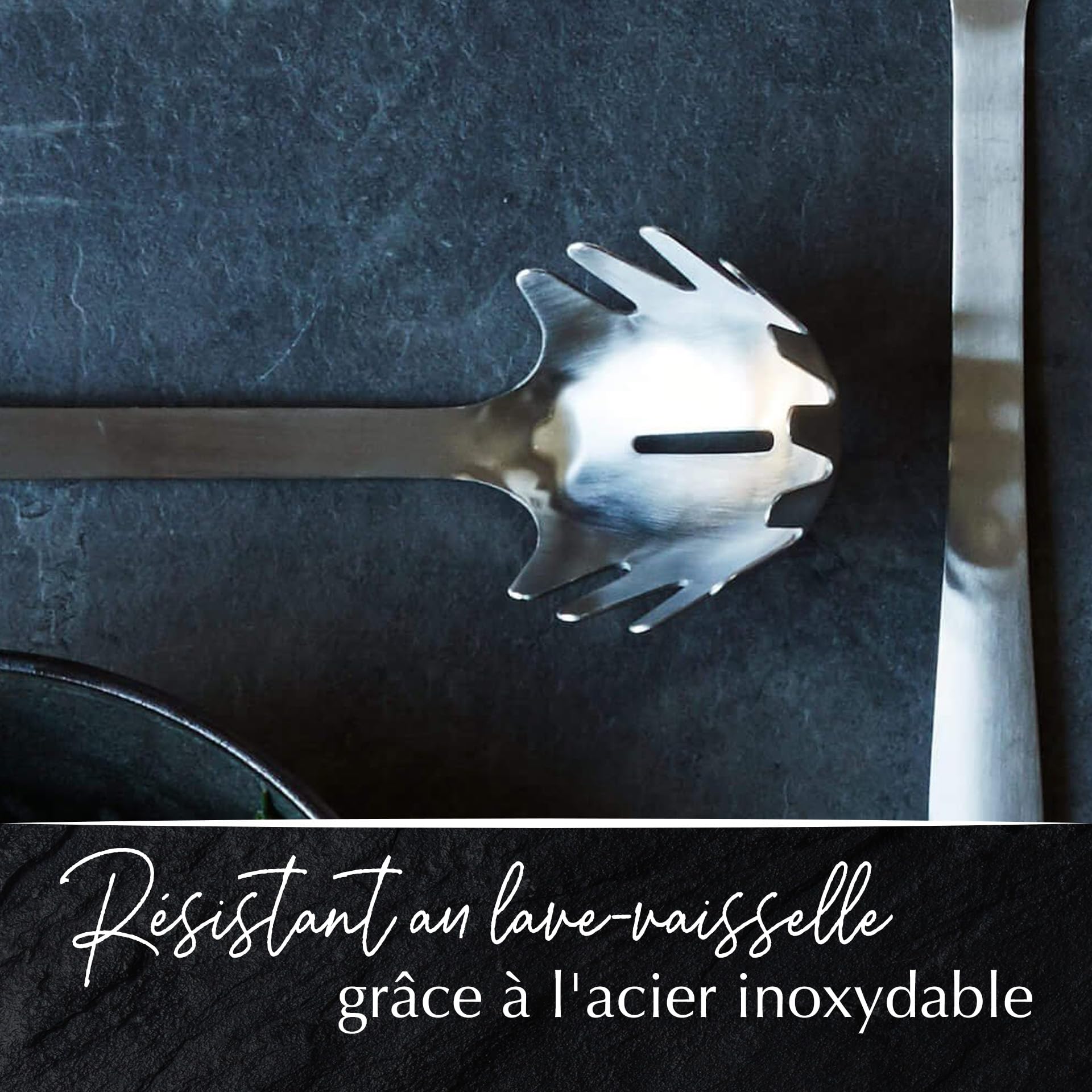Cuillère à Spaghetti Laura Ashley – En Acier Inoxydable, Manche Doux, Passe Au Lave-Vaisselle, Pour Égoutter Et Servir Facilement