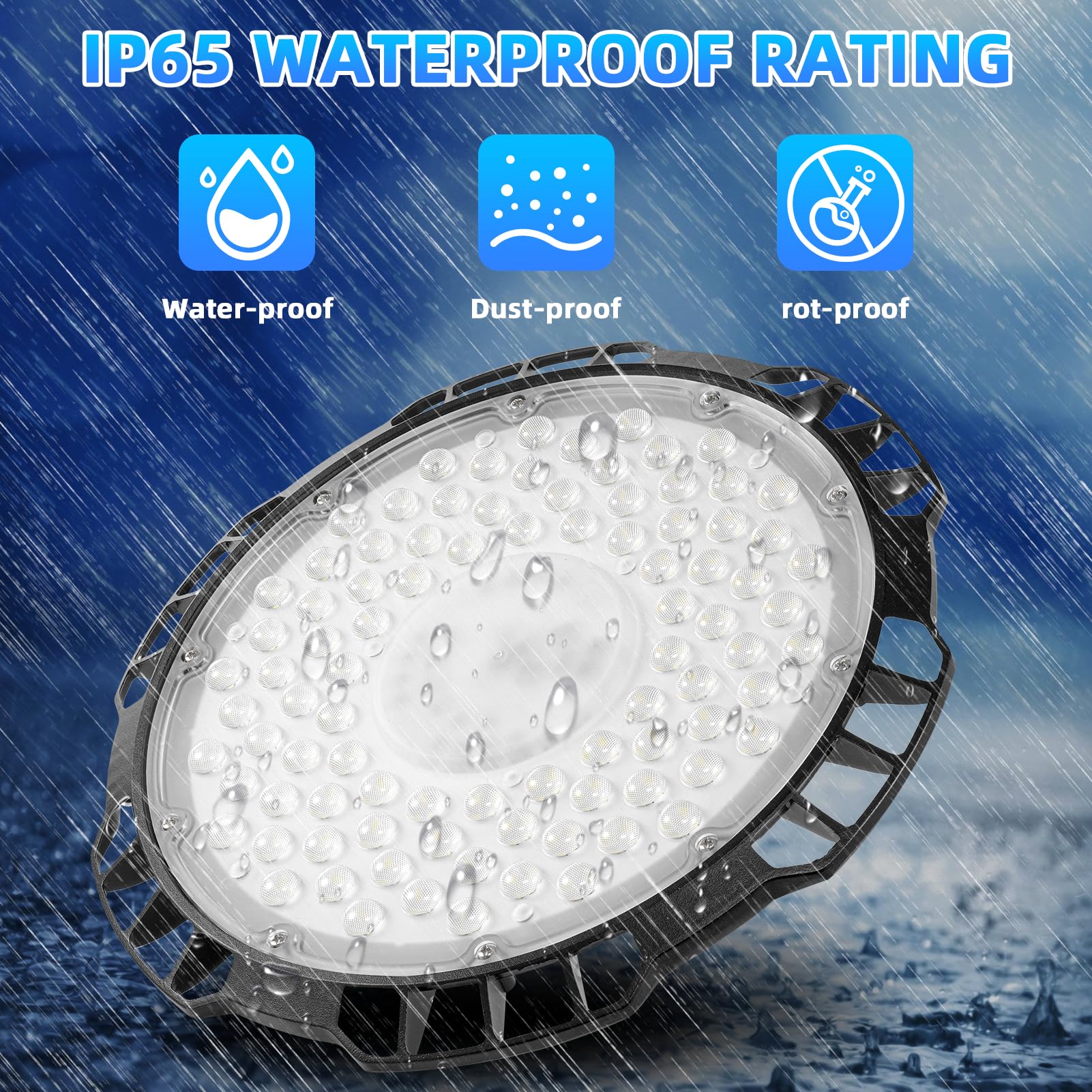 papasbox 2 lámparas LED de 500 W para taller, luz blanca fría, IP65, resistente al agua, lámpara de taller, iluminación de salón, lámpara industrial