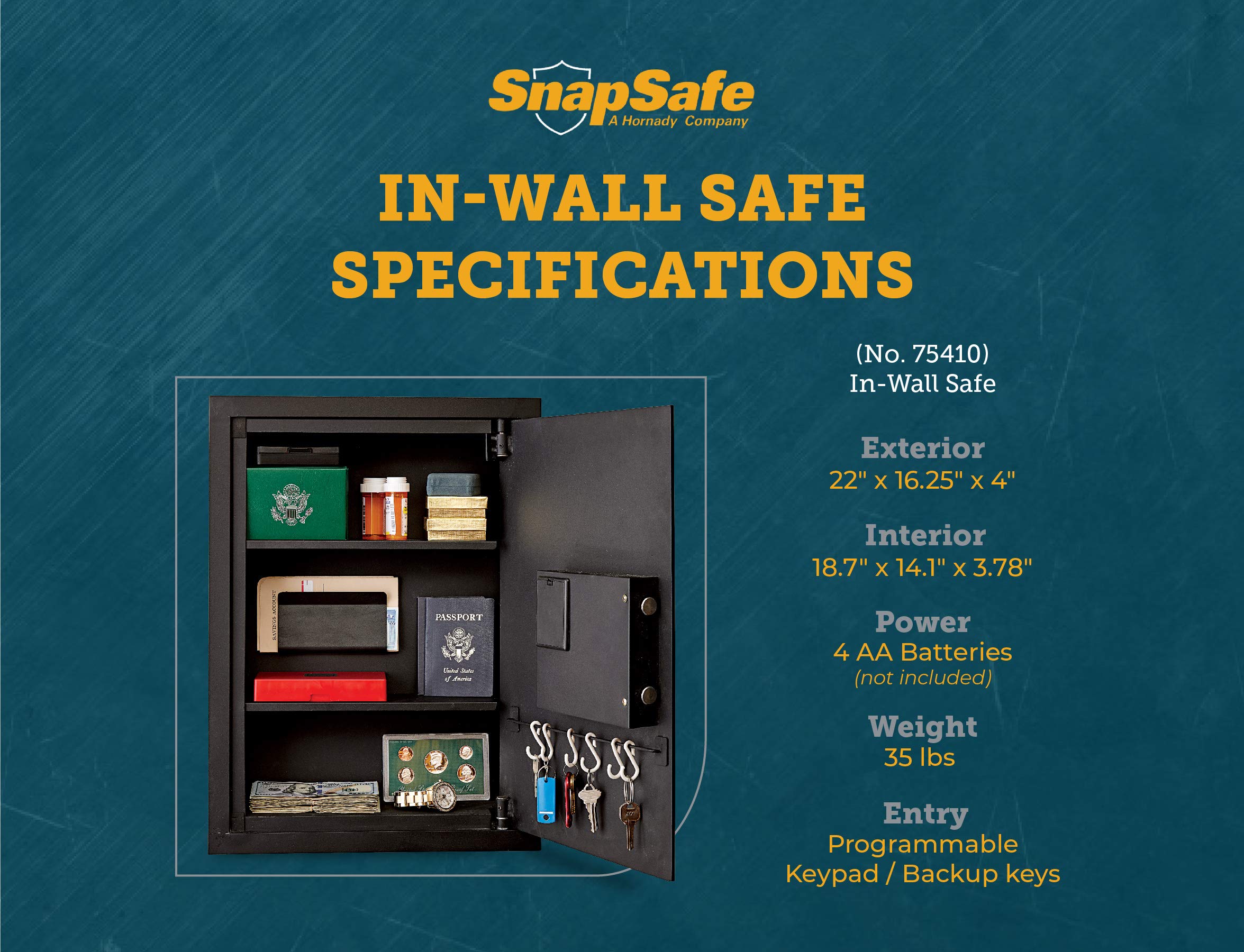 SnapSafe in Wall Gun Safe and Money Safe Hidden Safe Provides