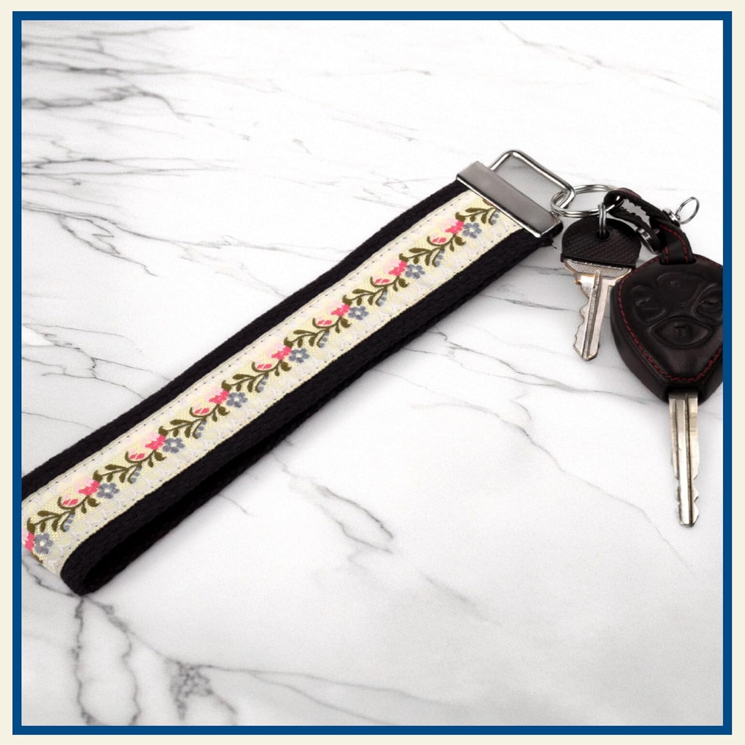 Country Brook Design 1 1/2 Inch Key Chain Fob Wristlet Hardware Set With Key Ring