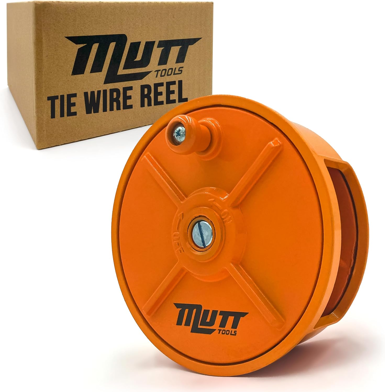 Mutt Tools Aluminum Tie Wire Reel with Belt Loops – Fits 12–18 Gauge Tie Wire Rolls Up to 3.5 lbs – Lightweight Dispenser for Ironworkers, Rodbusters, and Rebar Tying