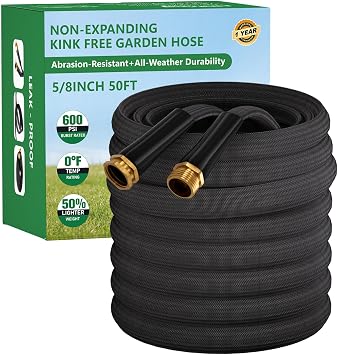 Garden Hose 50FT, Non-Expanding Water Hose Ultra Lightweight