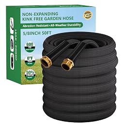 Garden Hose 50FT, Non-Expanding Water Hose Ultra Lightweight, Kink-Free, Burst-Resistant, Lead-Free, Flexible & Durable High-Pressure Hose for Yard, Lawn, Outdoor, Car Washing