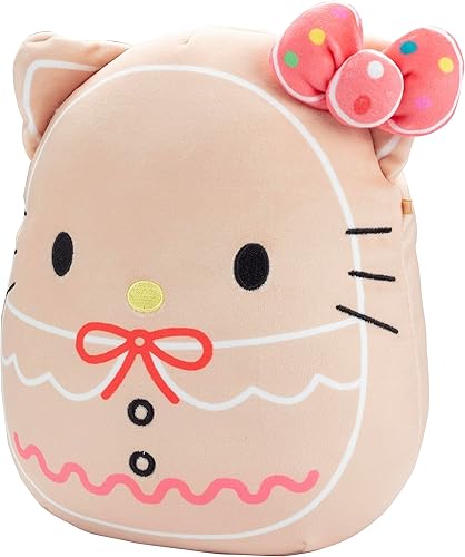 Miniatura 3 de Squishmallows Hello Kitty Gingerbread de 8 pulgadas, peluche oficial de Kellytoy de Navidad, juguete de peluche coleccionable suave y blando de