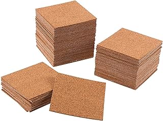 Hulless 4 x 4 Inch Self Adhesive Cork Squares 100 MM Cork Backing Sheets Wall Cork Tiles for Wall Decor and DIY Crafts, 40 Pcs