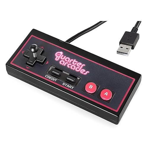 Quarter Arcades Controlador USB A 4.9 ft Accesorio para Mini Arcade Gabinete, Cableado con Pulgar Extraíble, Compatible con Windows 11 PC y otros