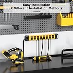 Power Strip with Individual Switches - 8 Outlet Heavy Duty Power Strip with Cord Manager,1200J Surge Protector Home Office Garage Industrial Workbench