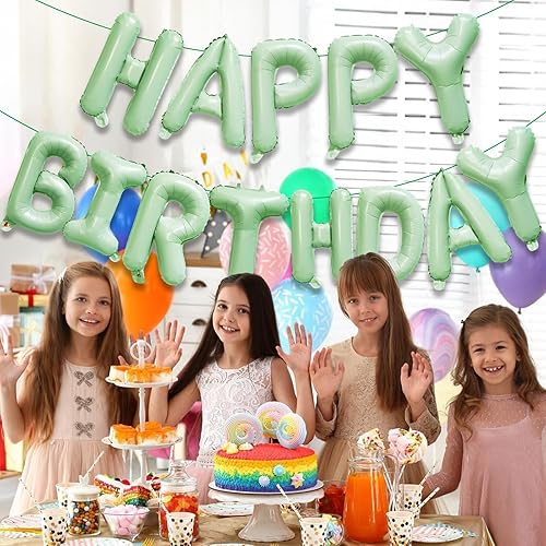 Miniatura 7 de Cartel de globos rojos de feliz cumpleaños, letrero de letras de papel de aluminio de Mylar de 16 pulgadas, globos reutilizables para mujeres,