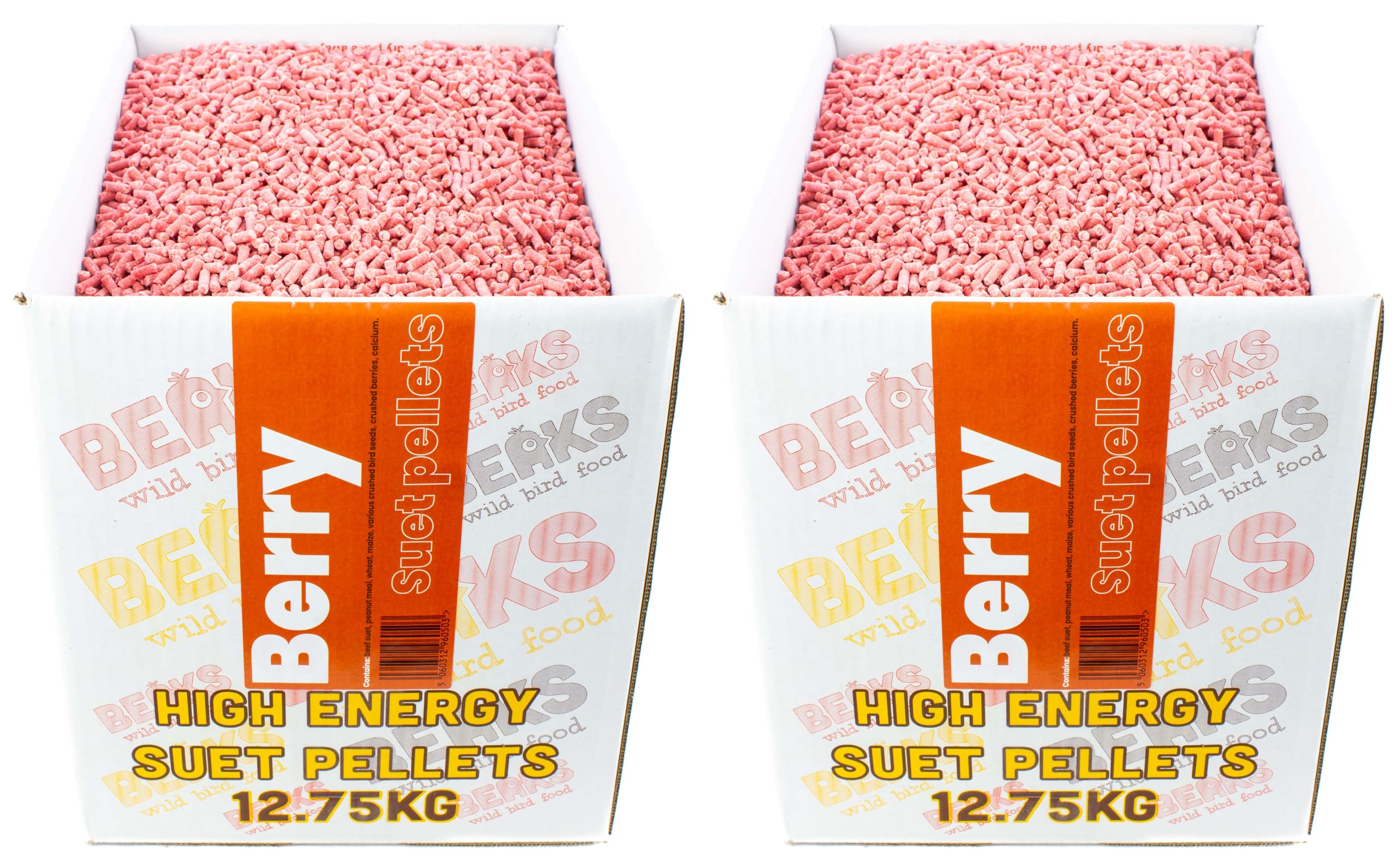 25kg BEAKS wild bird food WILD BERRY high energy bulk suet feed pellets Box free pp