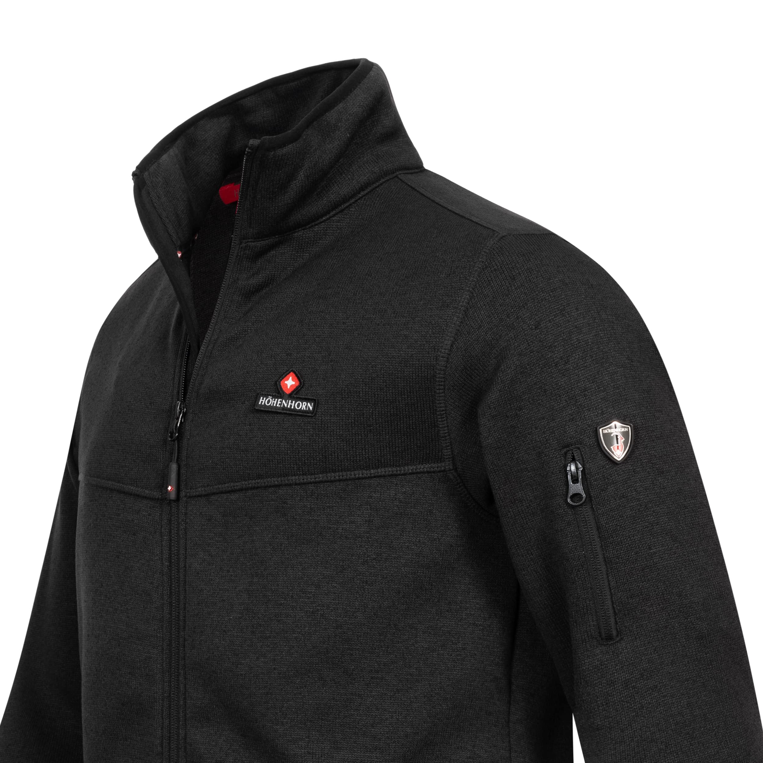 Höhenhorn Tacul Herren Jacke Cardigan mit Fleece-Innenseite Strickfleece Outdoor Stehkragen Warm Norweger S-3XL