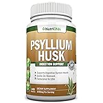 NutriONN PSYLLIUM Husk Capsules - 1450mg Per Serving - 240 Capsules - Double Strength - Premium Psyllium Fiber Supplement - Great for Digestion and Regularity - 100% Natural Soluble Fiber