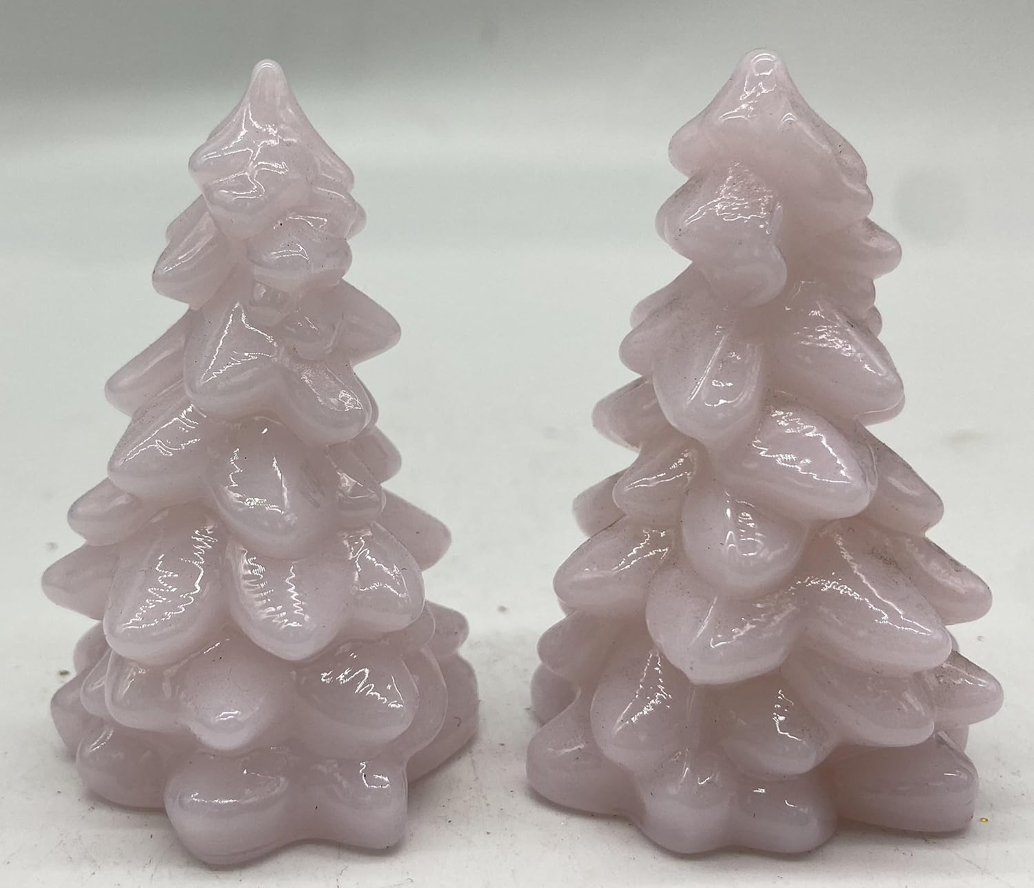 Holiday Christmas Trees - Lot of 2 Small Trees - American Made - Mosser Glass USA (Hunter Green)